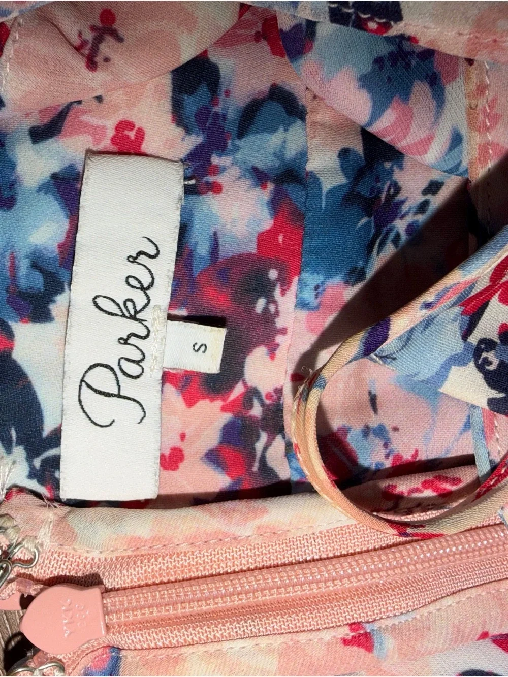 Parker Pink Floral Keyhole Halter Mini Dress - Picture 3 of 3